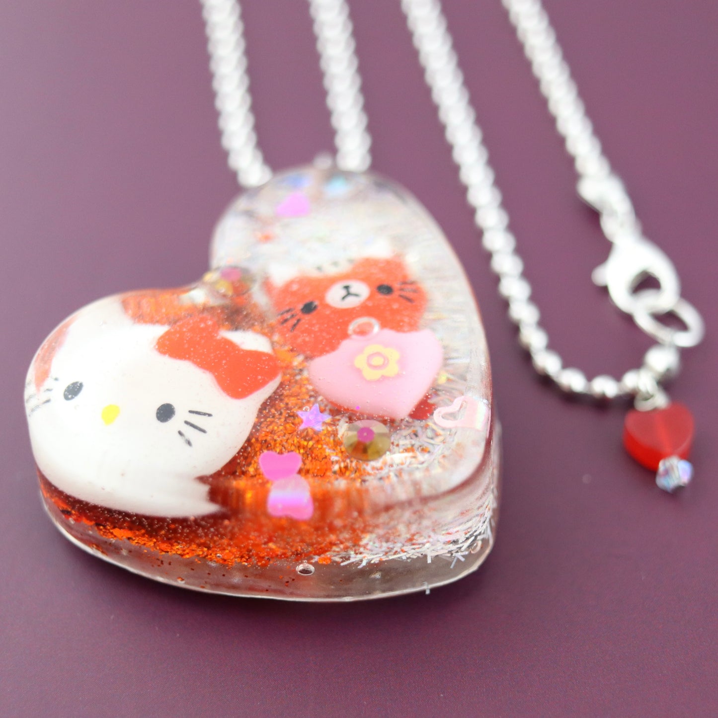 “Kawaii Rouge” OG Heart Necklace – with Silver Hardware NSH-1029
