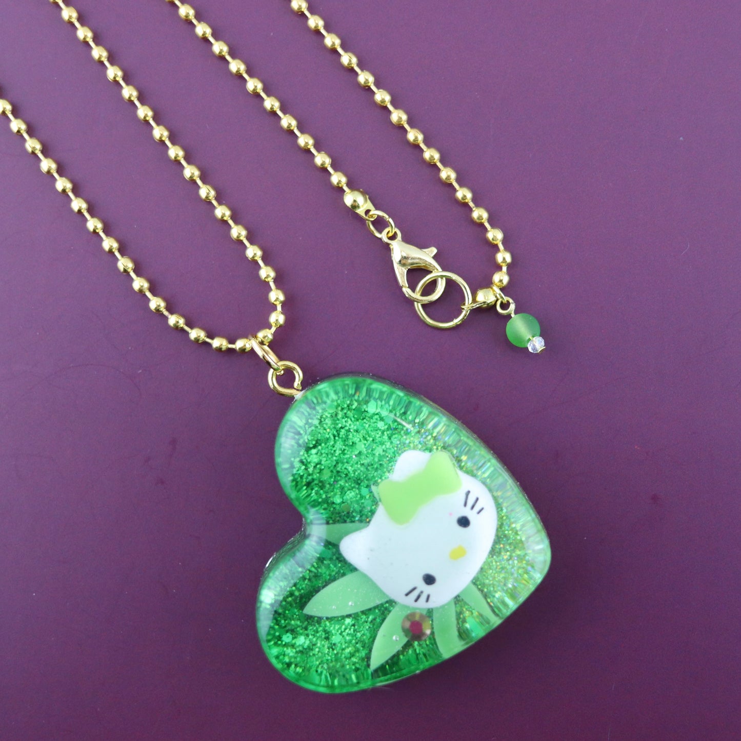 OG Heart “Ganja Glitz” Necklace – with Gold Hardware NGH-1020