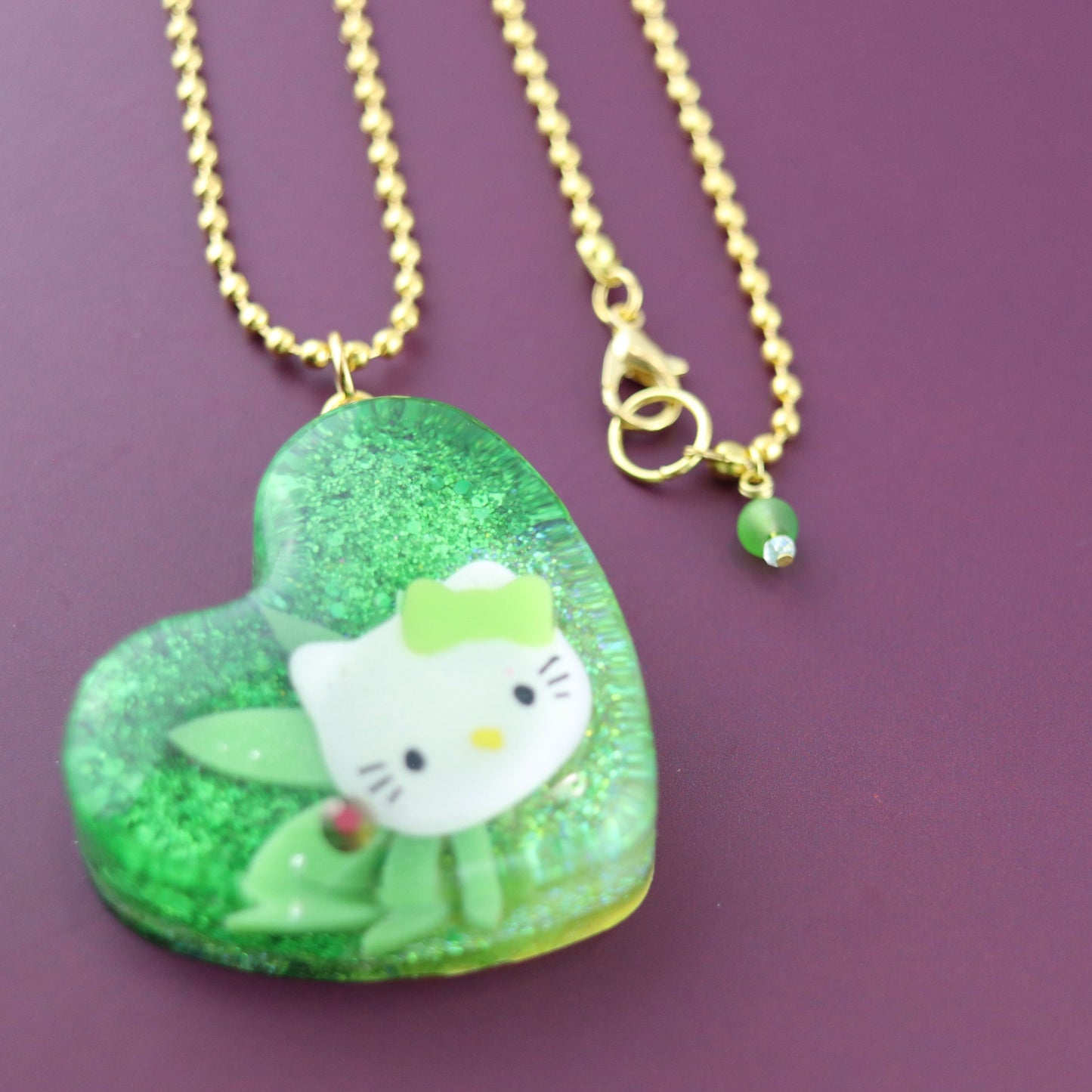 OG Heart “Ganja Glitz” Necklace – with Gold Hardware NGH-1020
