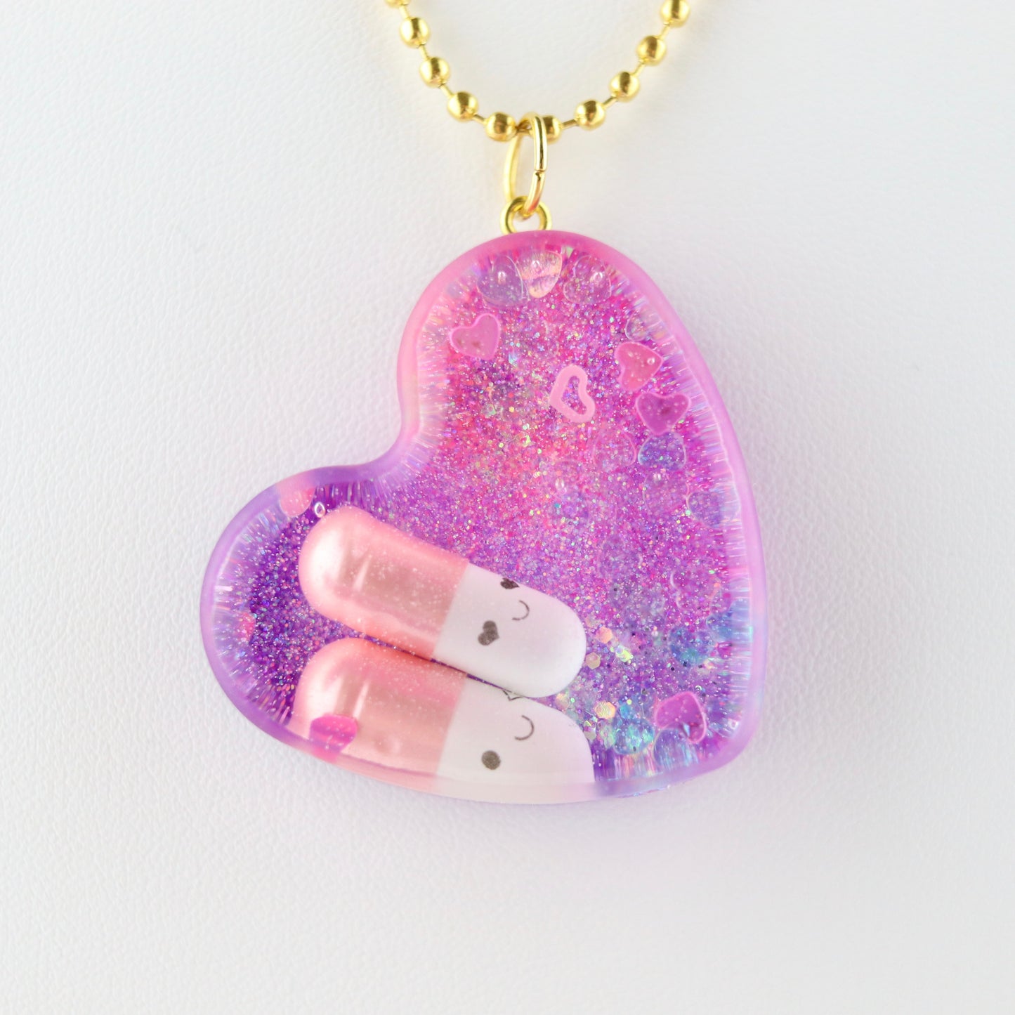 “Electro Pill Pop” OG Heart Necklace – with Gold Hardware NGH-1013