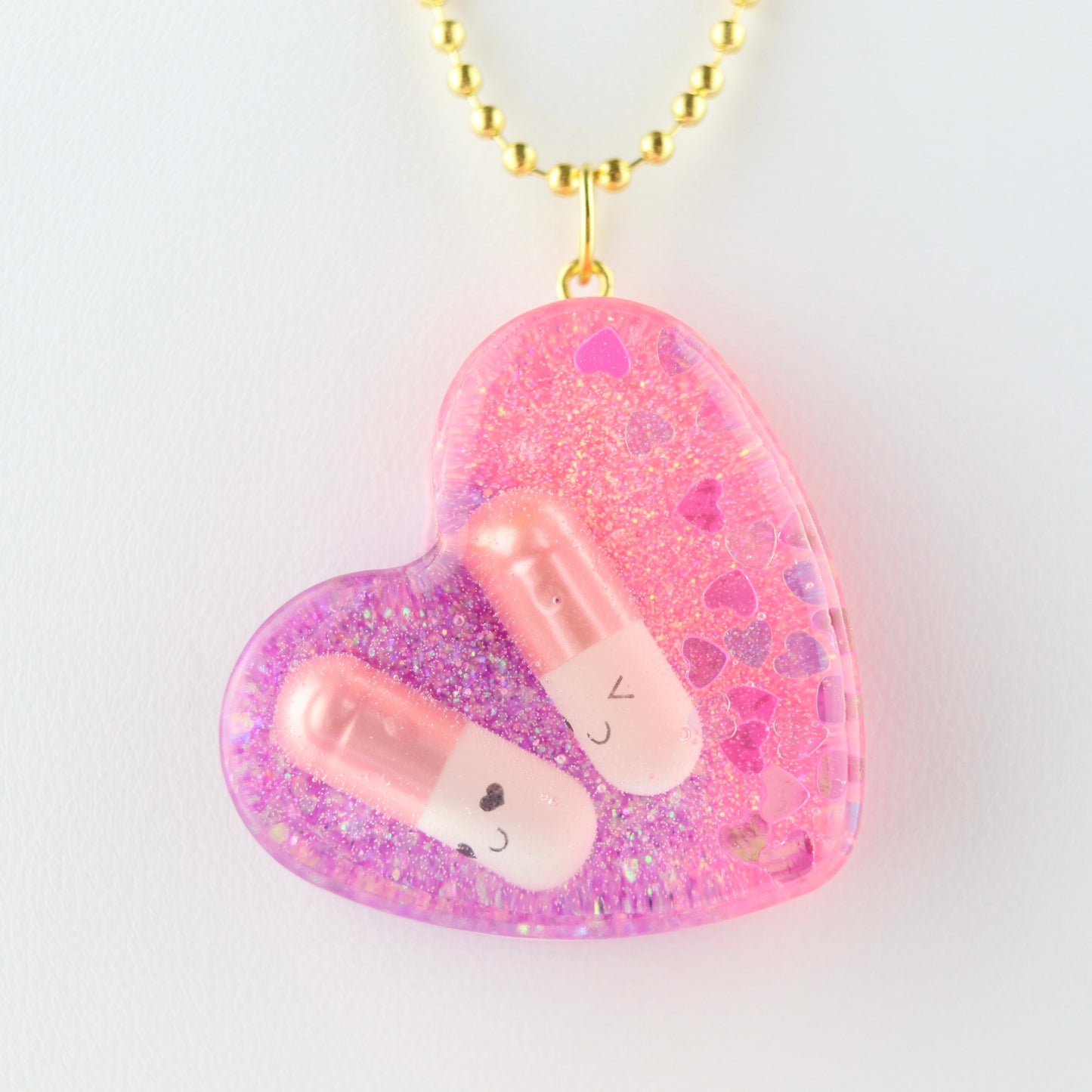 “Electro Pill Pop” OG Heart Necklace – with Gold Hardware NGH-1019