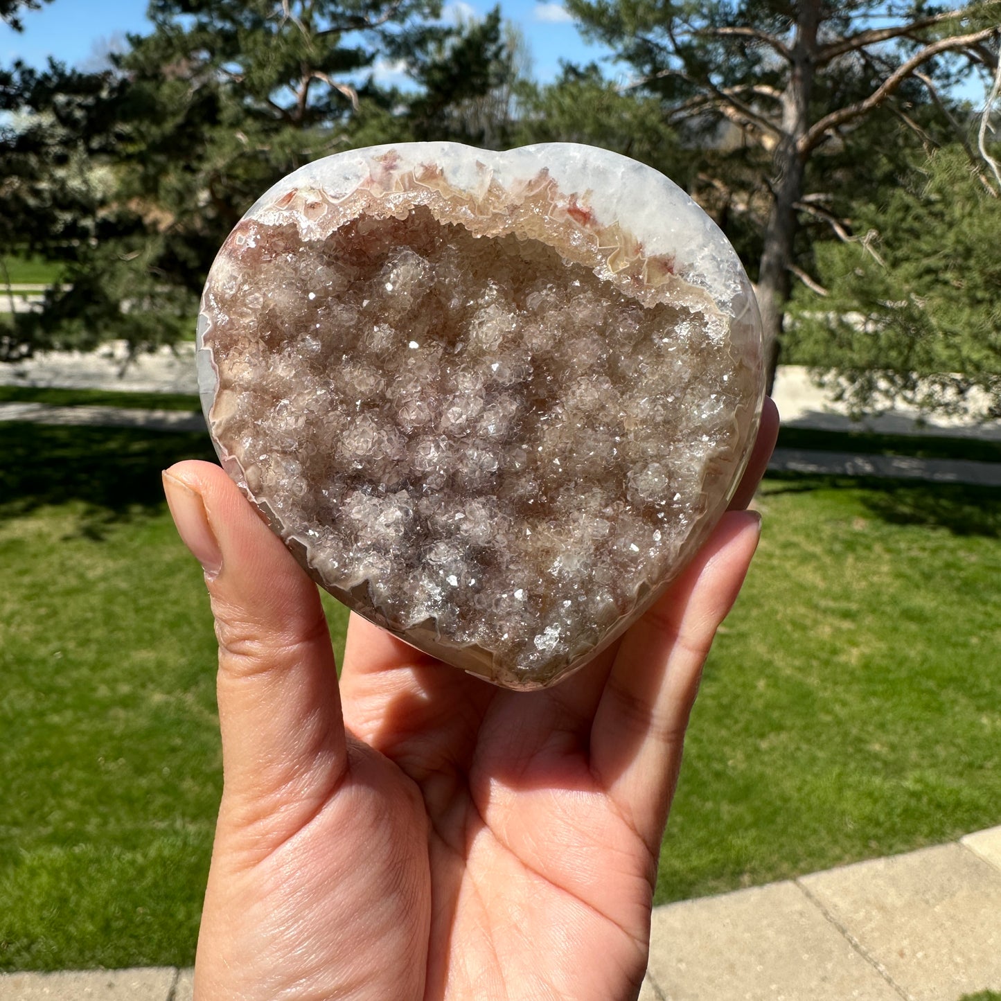 Rainbow Amethyst Heart Healing Crystal