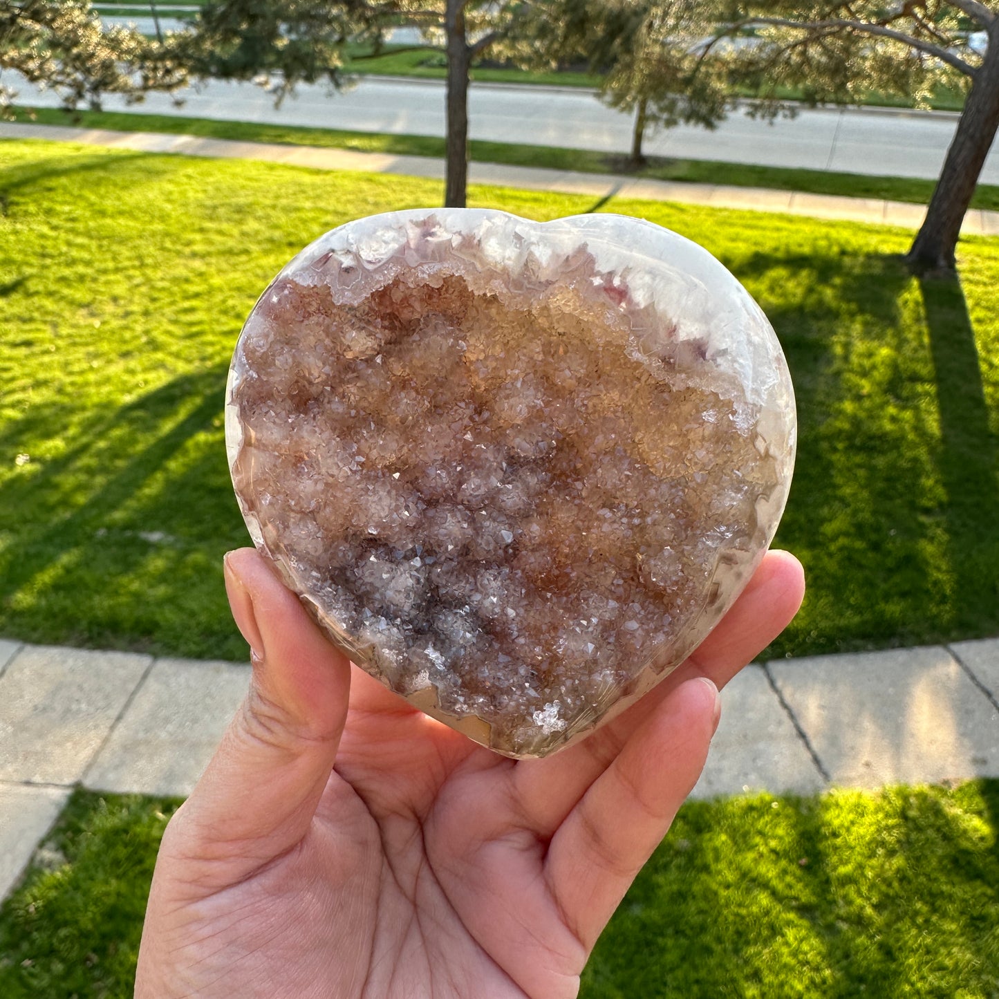 Rainbow Amethyst Heart Healing Crystal