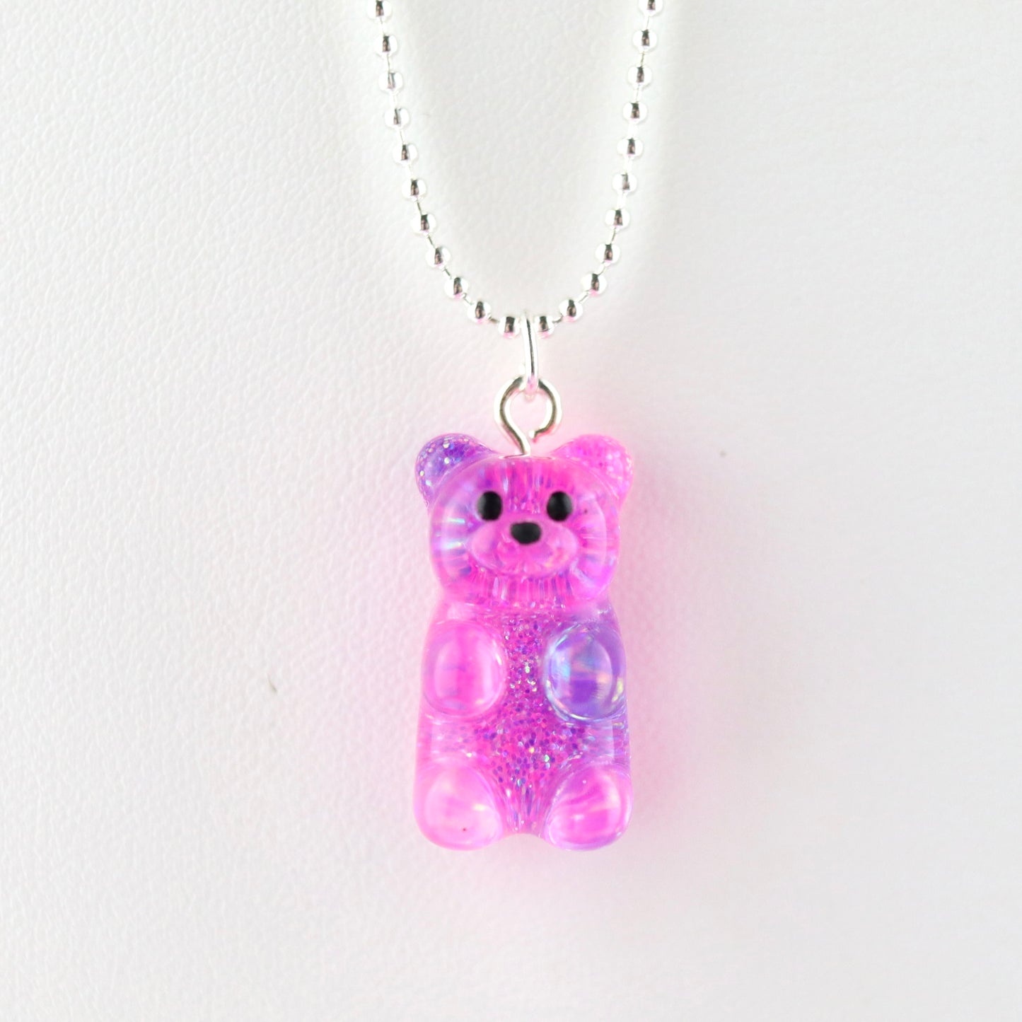 Teeny Gummy Bear Necklace with Silver Hardware