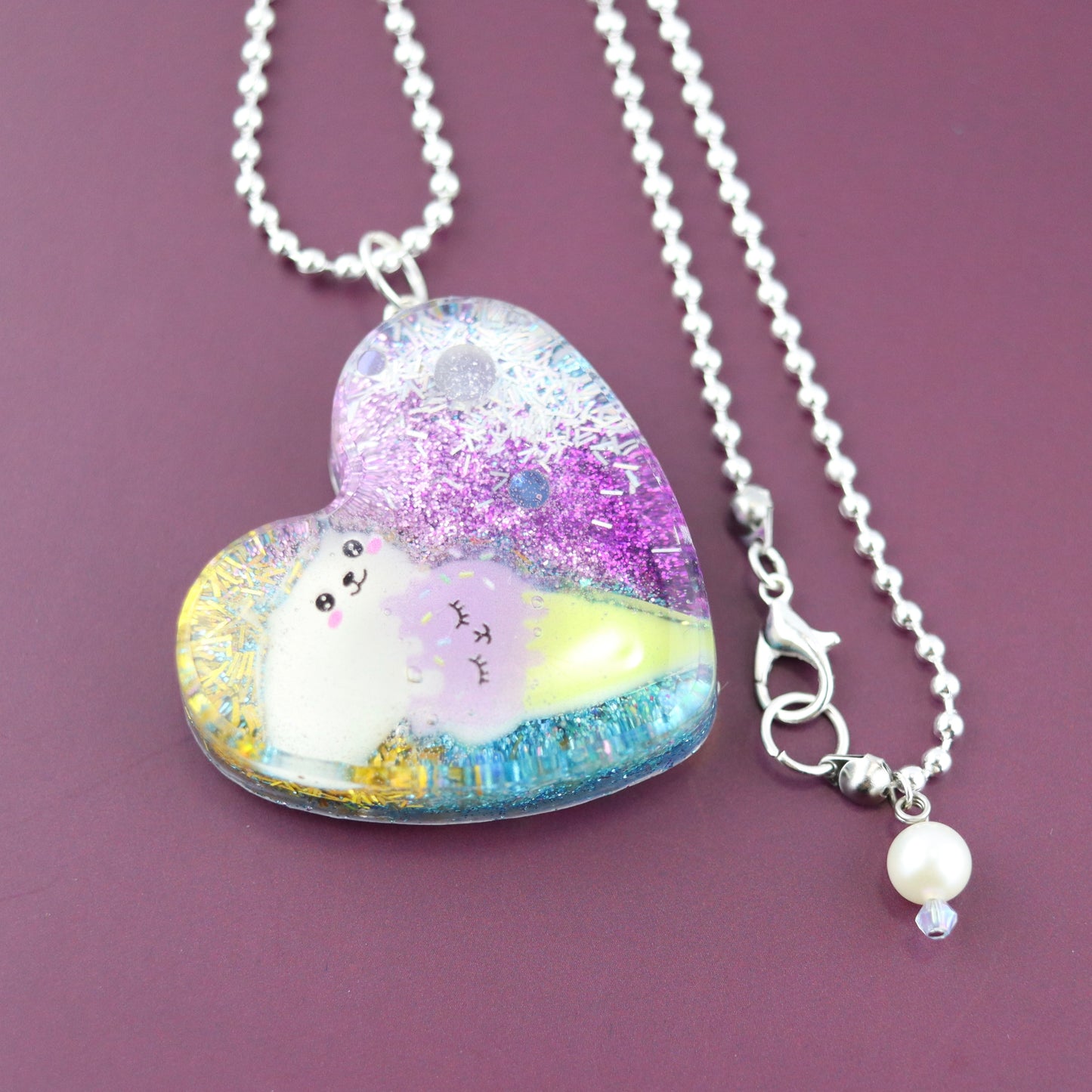 “Feline Freeze Necklace” OG Heart Heart Necklace – with Silver Hardware NSH-1027