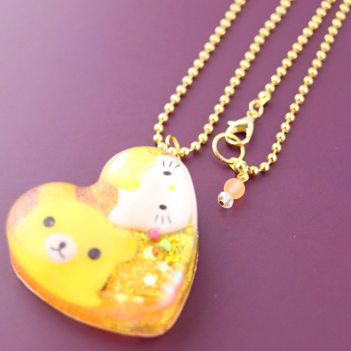 OG Heart “Honey Bear Charm" Necklace – with Gold Hardware NGH-1023